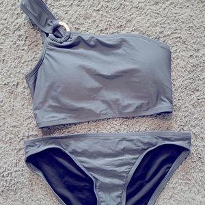 Gray off the shoulder bikini